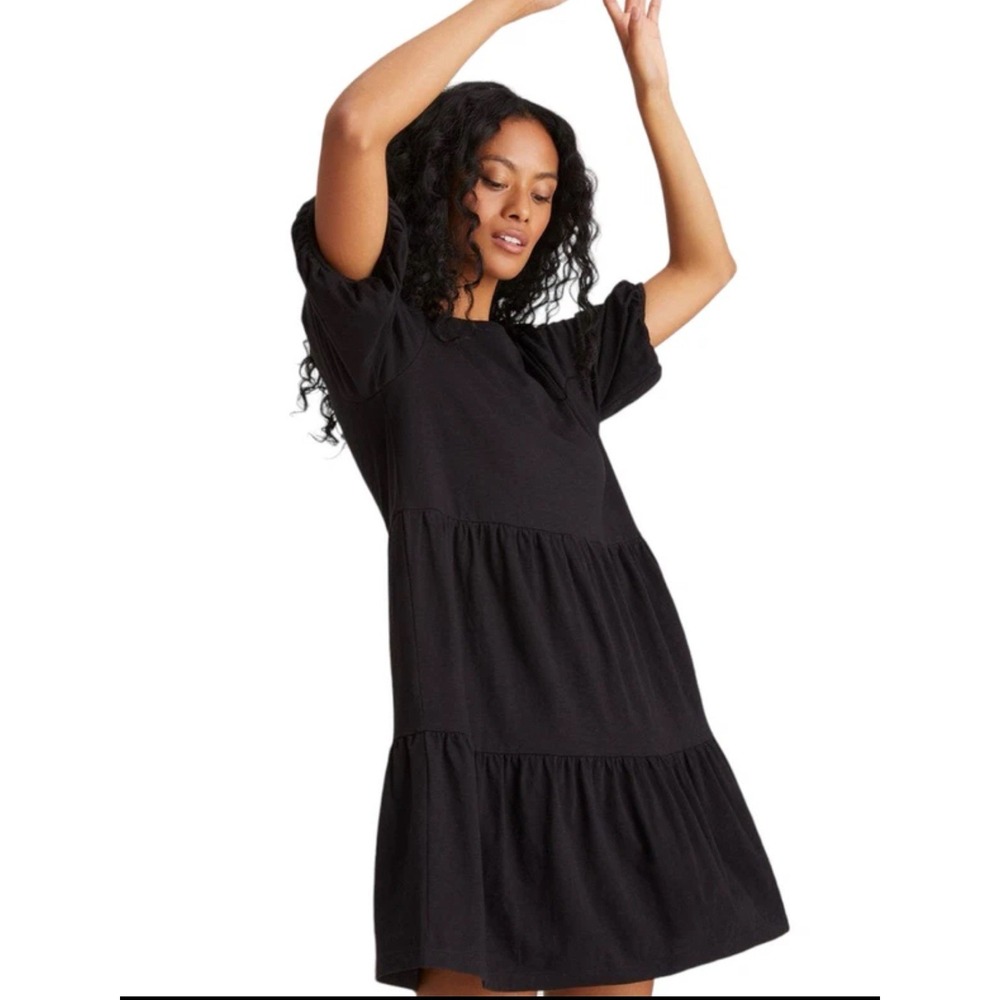 Sanctuary Women's XL All Day Puff Bubble-Sleeve Dress Minimalist Western Boho‎